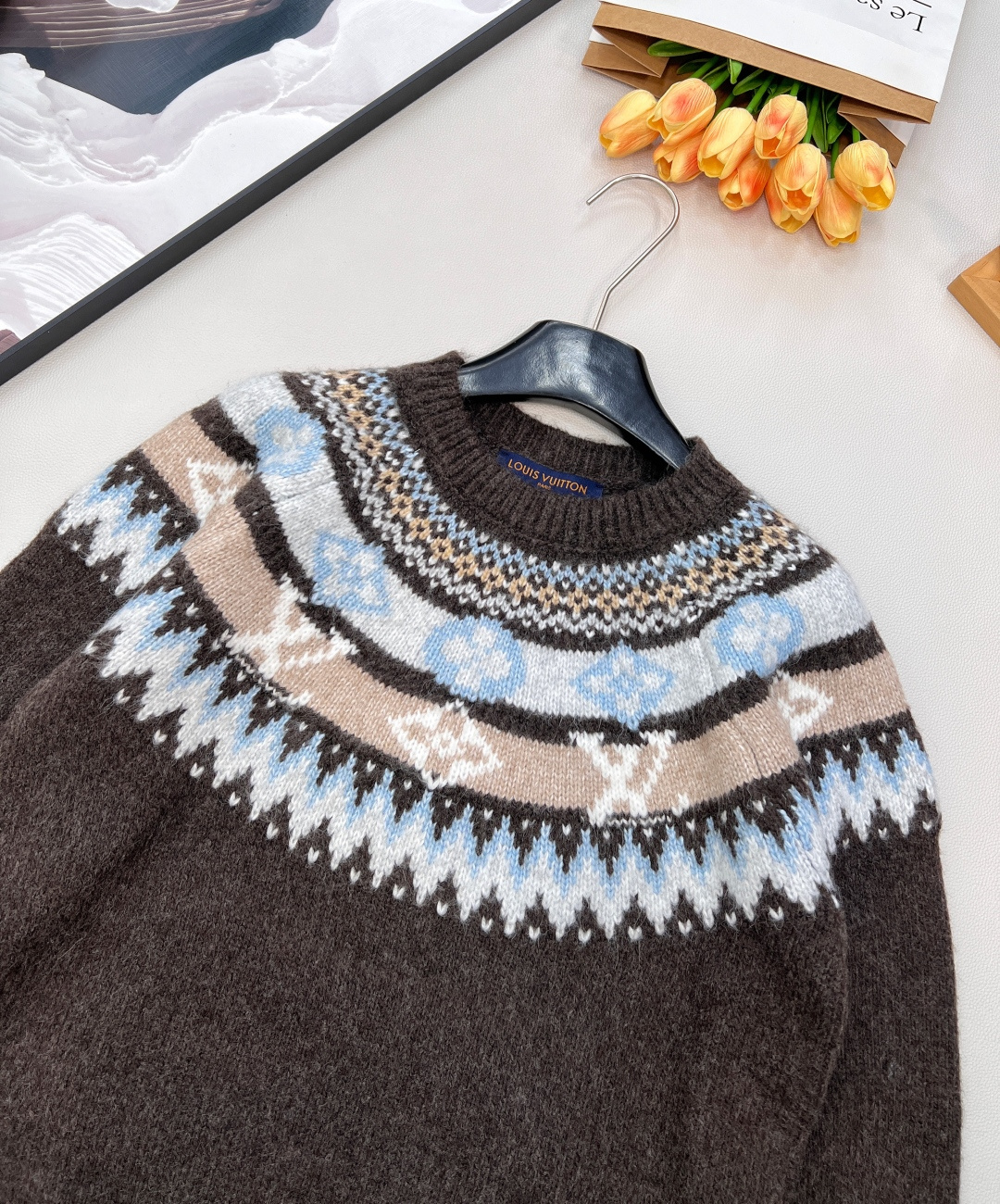 🆕Louis Vuitton 25FW秋冬滑雪系列棕色费尔岛针织毛衣丨⚠独家高版出品！选用羊驼毛混纺针织