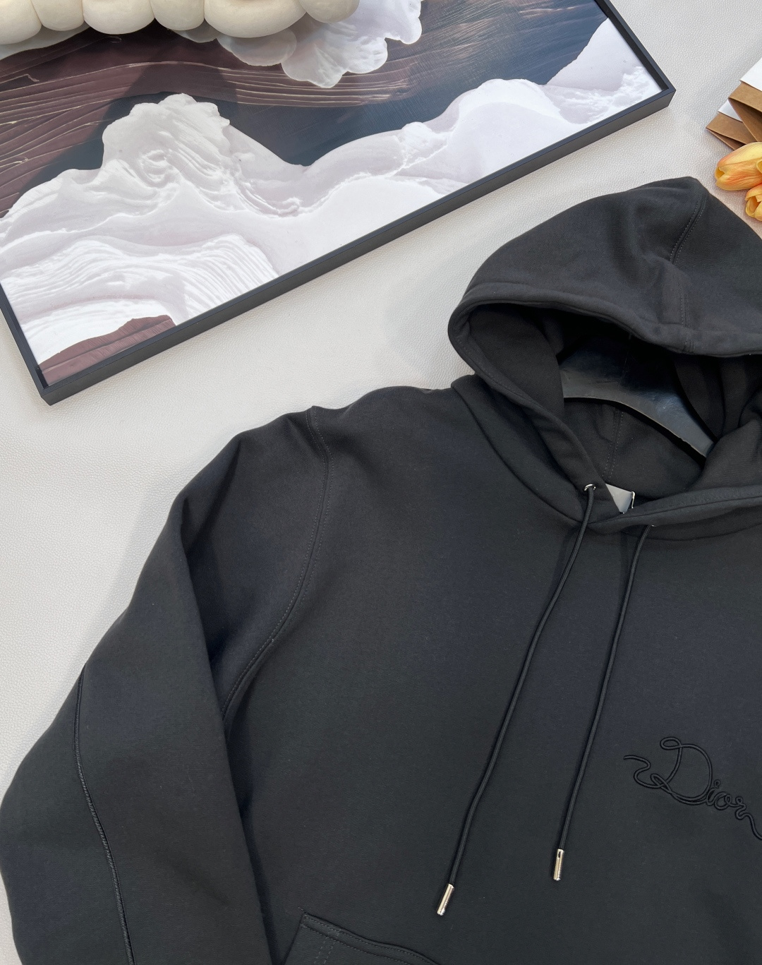 🆕DIOR新款织缎徽章连帽卫衣，原¥16000购买；纯棉质感面料采用26支双纱+10支底纱的毛圈绒面料，
