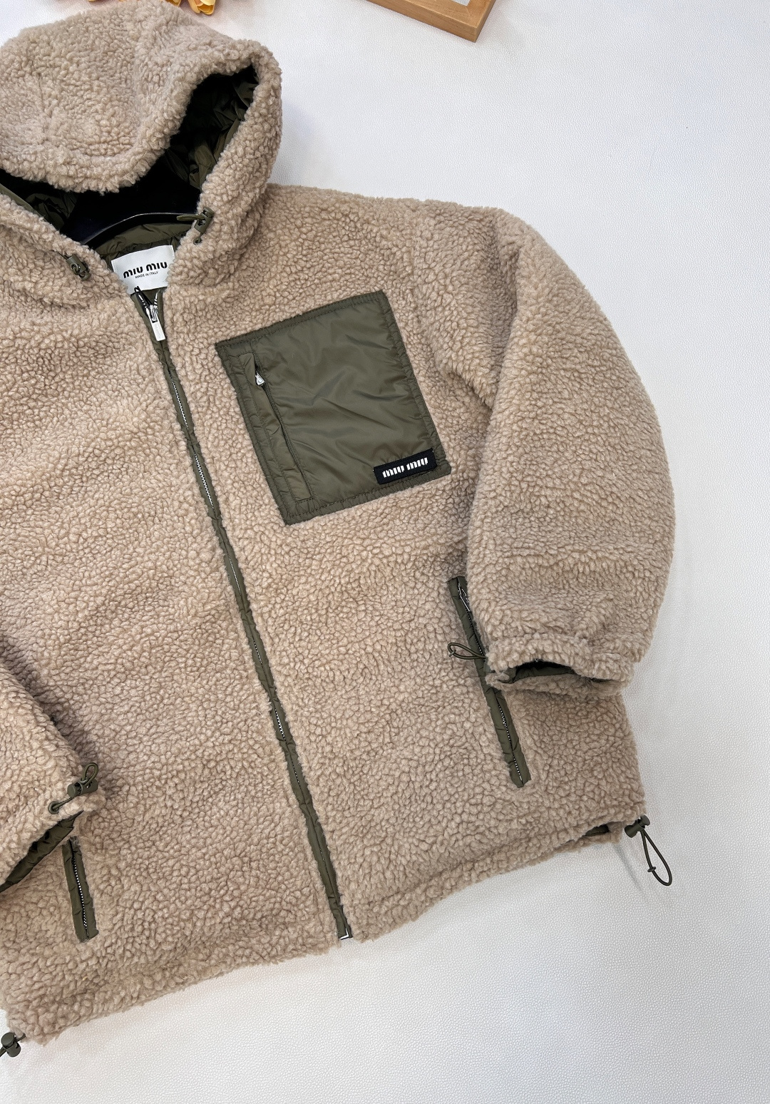 🆕MiuMiu25Fw秋冬新款拉链连帽泰迪羽绒服外套丨⚠独家yb开发！高版出品！以泰迪毛绒+哑光羽绒拼接