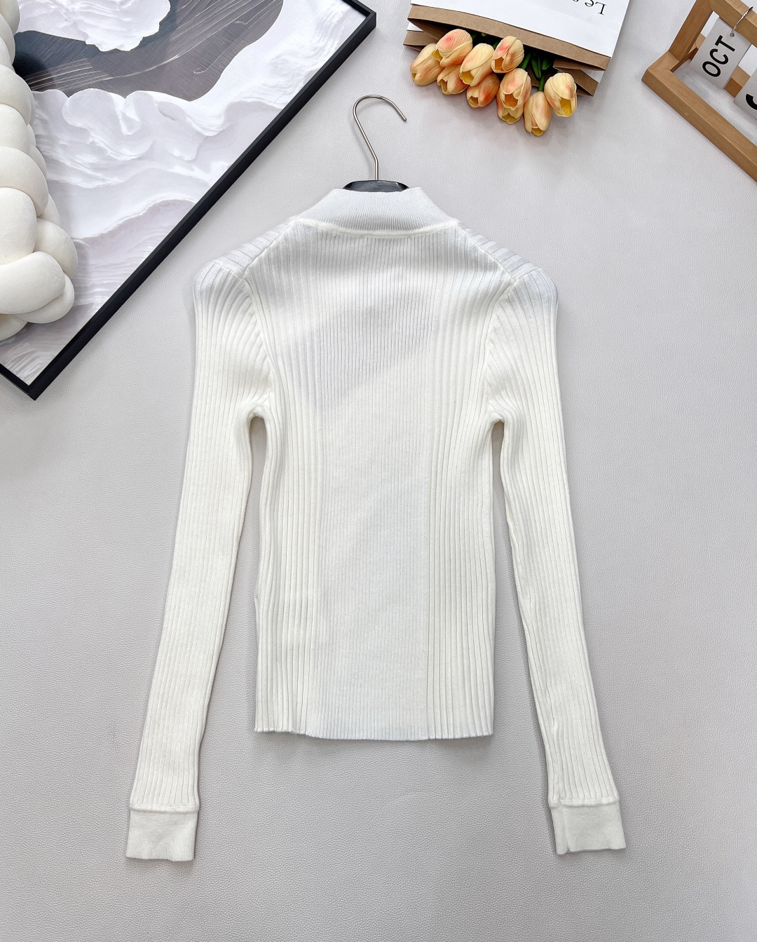 🆕Miumiu25FW秋冬新款微标提花山羊毛混纺立领针织长袖打底衫丨⚠独家高版出品！采用羊毛针织面料，自