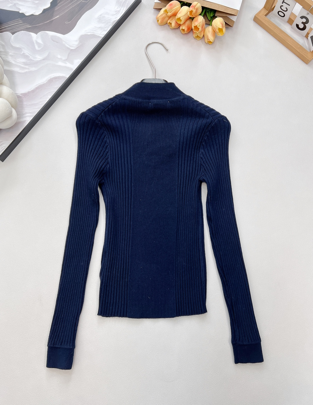 🆕Miumiu25FW秋冬新款微标提花山羊毛混纺立领针织长袖打底衫丨⚠独家高版出品！采用羊毛针织面料，自