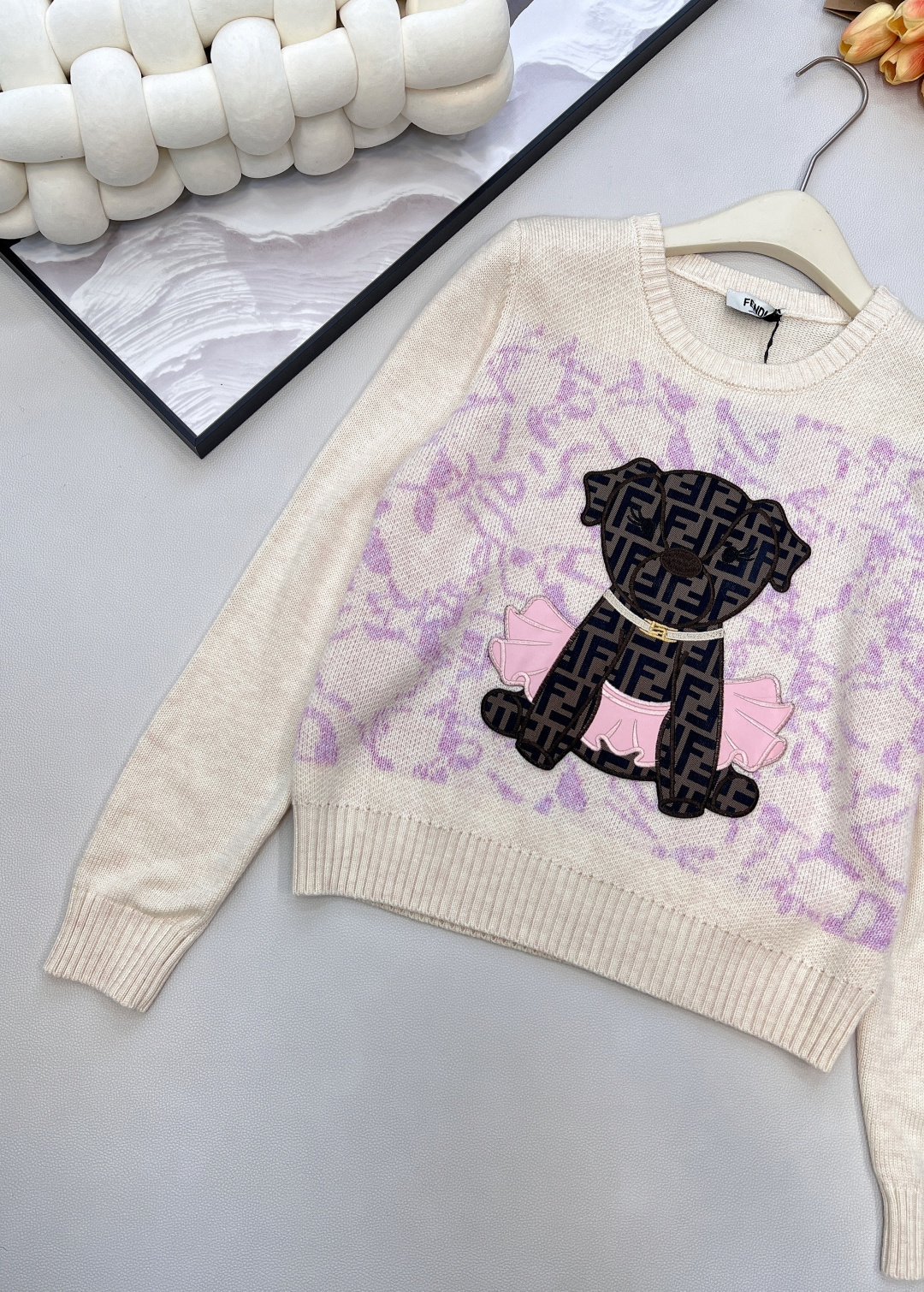🆕FENDI新款小狗贴片刺绣长袖针织，意大利奢侈品牌芬迪的经典基因邂逅萌趣小狗元素，便诞生了这件极具辨识