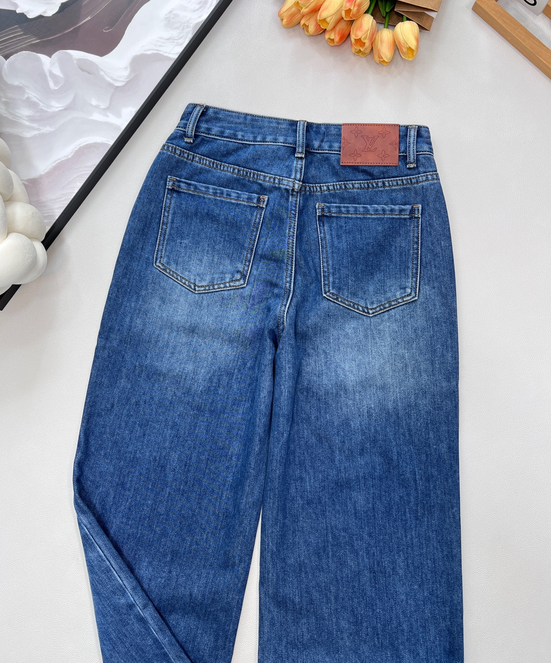 🆕Louis Vuitton25FW秋冬新款口袋阴影字母抓毛直筒牛仔裤丨⚠独家版出品！中度水洗牛仔布做了