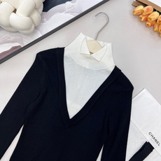 🆕Chanel2025新款撞色假两件针织上衣,定制YB羊毛纱线织造,亲肤舒适,柔软有质感,翻领针织长袖版 🆕Chanel2025新款撞色假两件针织上衣,定制YB羊毛纱线织造,亲肤舒适,柔软有质感,翻领针织长袖版