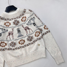 🆕Chanel2025新款重工钩花圆领套头毛衣,25coco圣诞🧑🎄滑雪🎿系列#定制YB羊绒针织材质, 🆕Chanel2025新款重工钩花圆领套头毛衣,25coco圣诞🧑🎄滑雪🎿系列#定制YB羊绒针织材质,