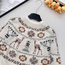 🆕Chanel2025新款重工钩花圆领套头毛衣,25coco圣诞🧑🎄滑雪🎿系列#定制YB羊绒针织材质, 🆕Chanel2025新款重工钩花圆领套头毛衣,25coco圣诞🧑🎄滑雪🎿系列#定制YB羊绒针织材质,
