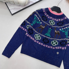 🆕Chanel2025新款重工钩花圆领套头毛衣,25coco圣诞🧑🎄滑雪🎿系列#定制YB羊绒针织材质, 🆕Chanel2025新款重工钩花圆领套头毛衣,25coco圣诞🧑🎄滑雪🎿系列#定制YB羊绒针织材质,