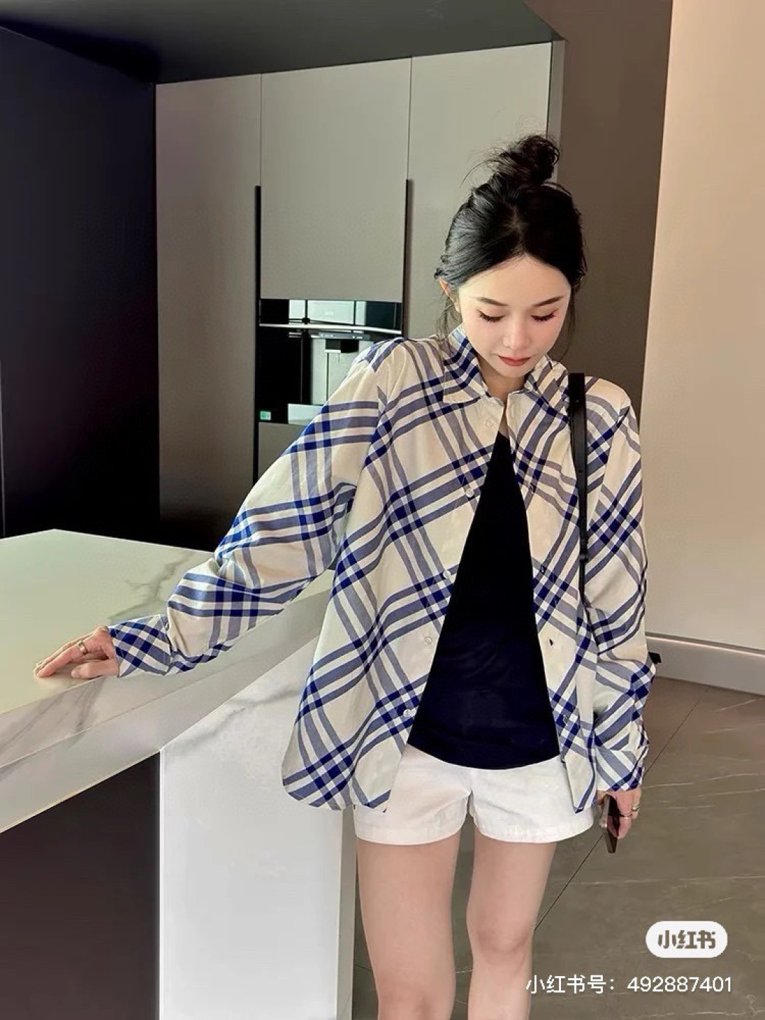 NO:610536,blue plaid shirt,,shirts,alexander wang19860909蓝色格纹衬衫,,shirts,alexander wang,Women's clothing