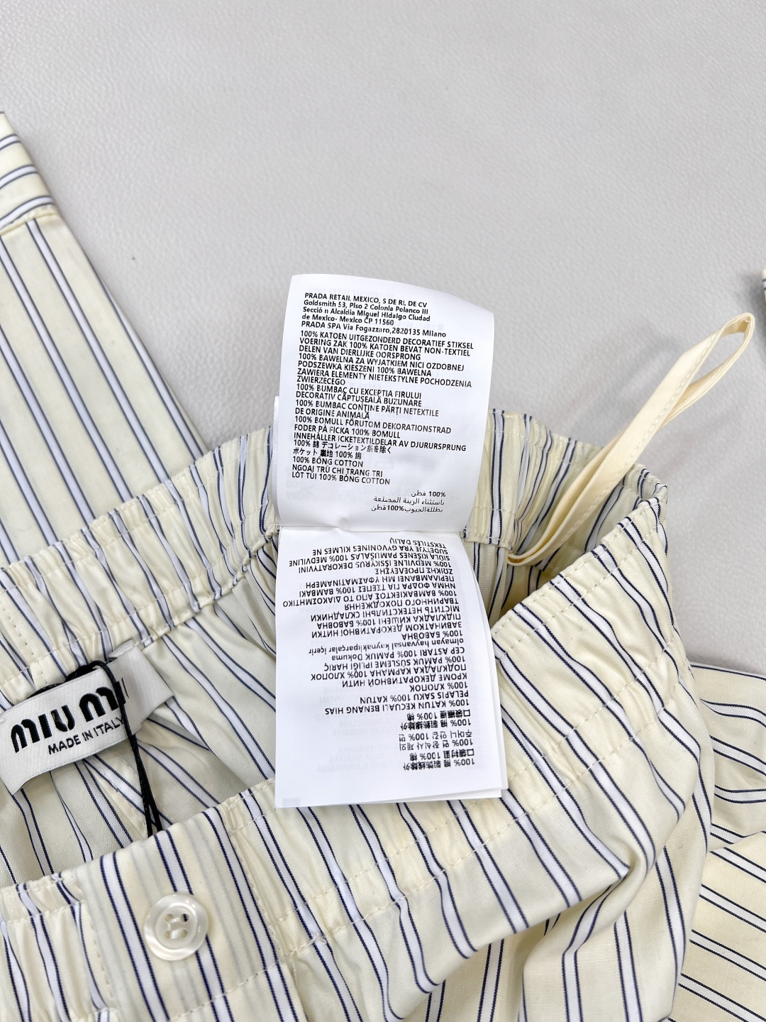 🆕Miumiu2025新款全棉条纹长裤，定制YB进口棉府绸材质，质感光泽高级，垂顺有型，直筒长裤版型，立