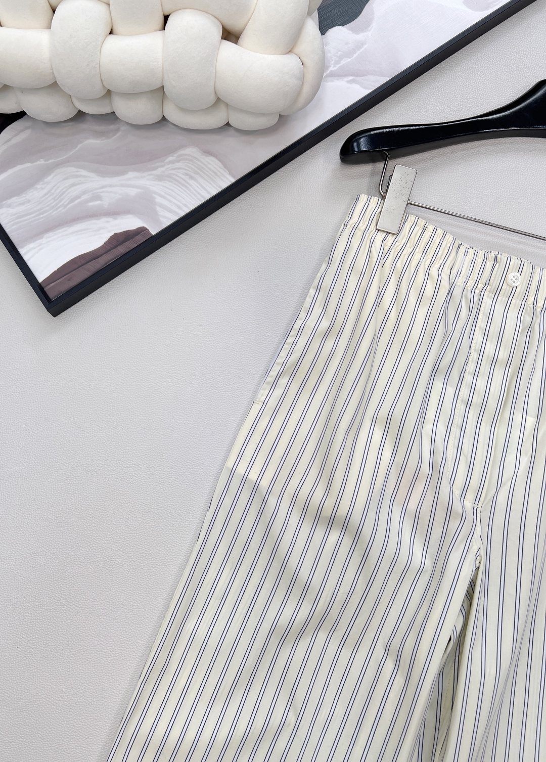 🆕Miumiu2025新款全棉条纹长裤，定制YB进口棉府绸材质，质感光泽高级，垂顺有型，直筒长裤版型，立