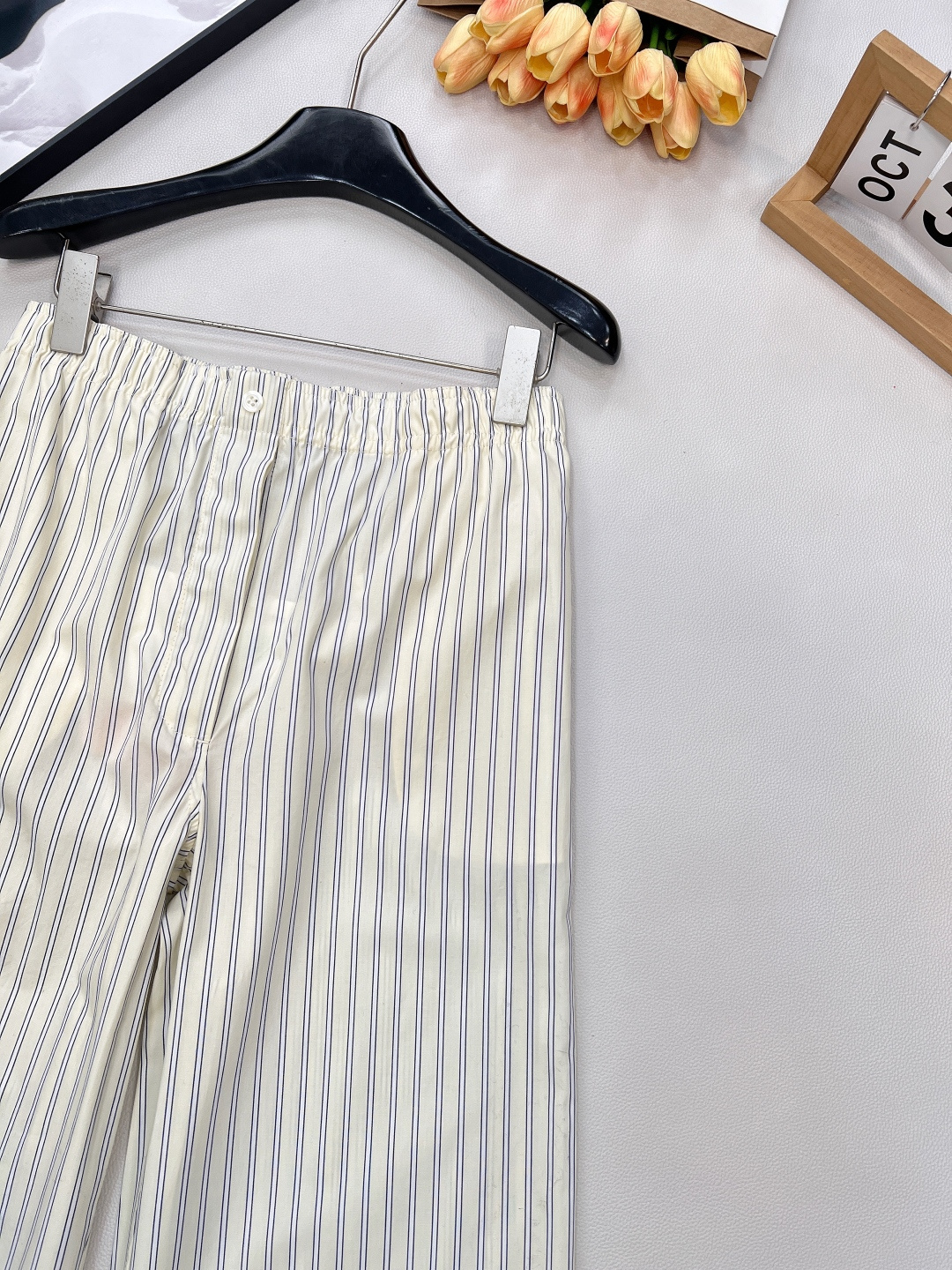 🆕Miumiu2025新款全棉条纹长裤，定制YB进口棉府绸材质，质感光泽高级，垂顺有型，直筒长裤版型，立