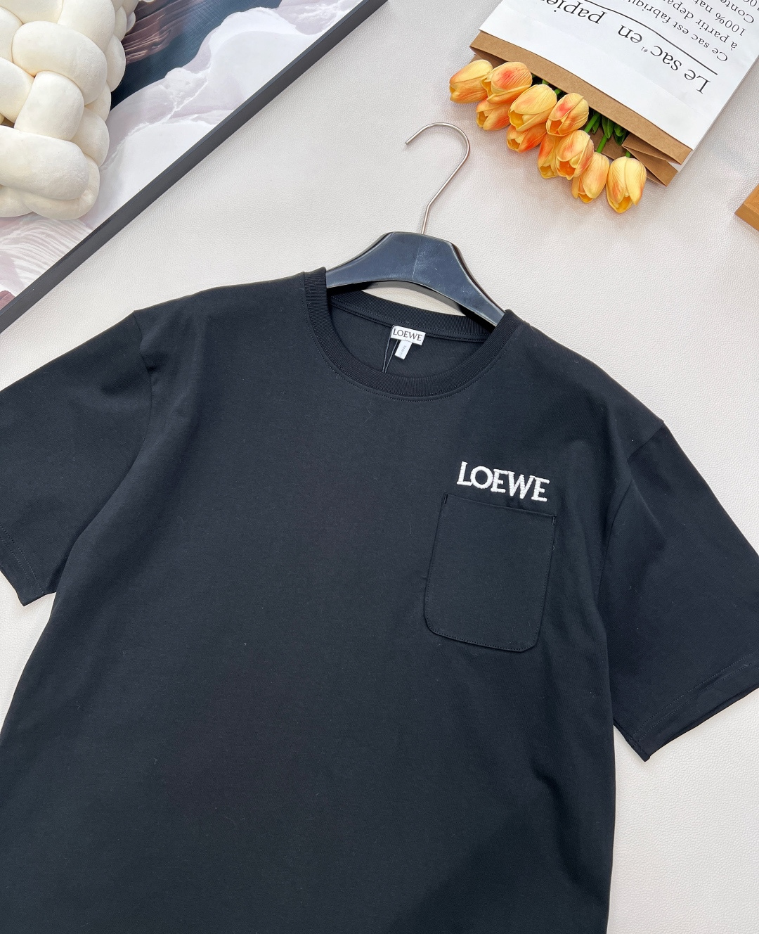 🆕Loewe2025新款口袋徽标圆领𝑇𝑒𝑒，Loew✖️Louis wain联名系列#定制YB原生全棉材