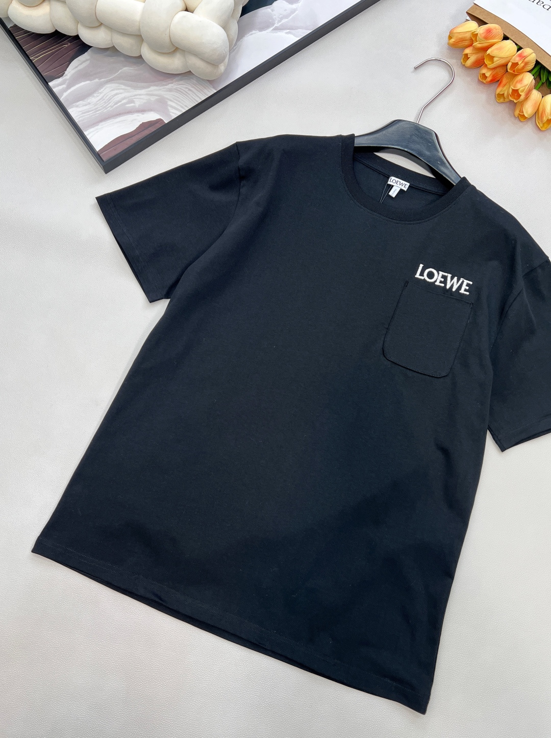 🆕Loewe2025新款口袋徽标圆领𝑇𝑒𝑒，Loew✖️Louis wain联名系列#定制YB原生全棉材