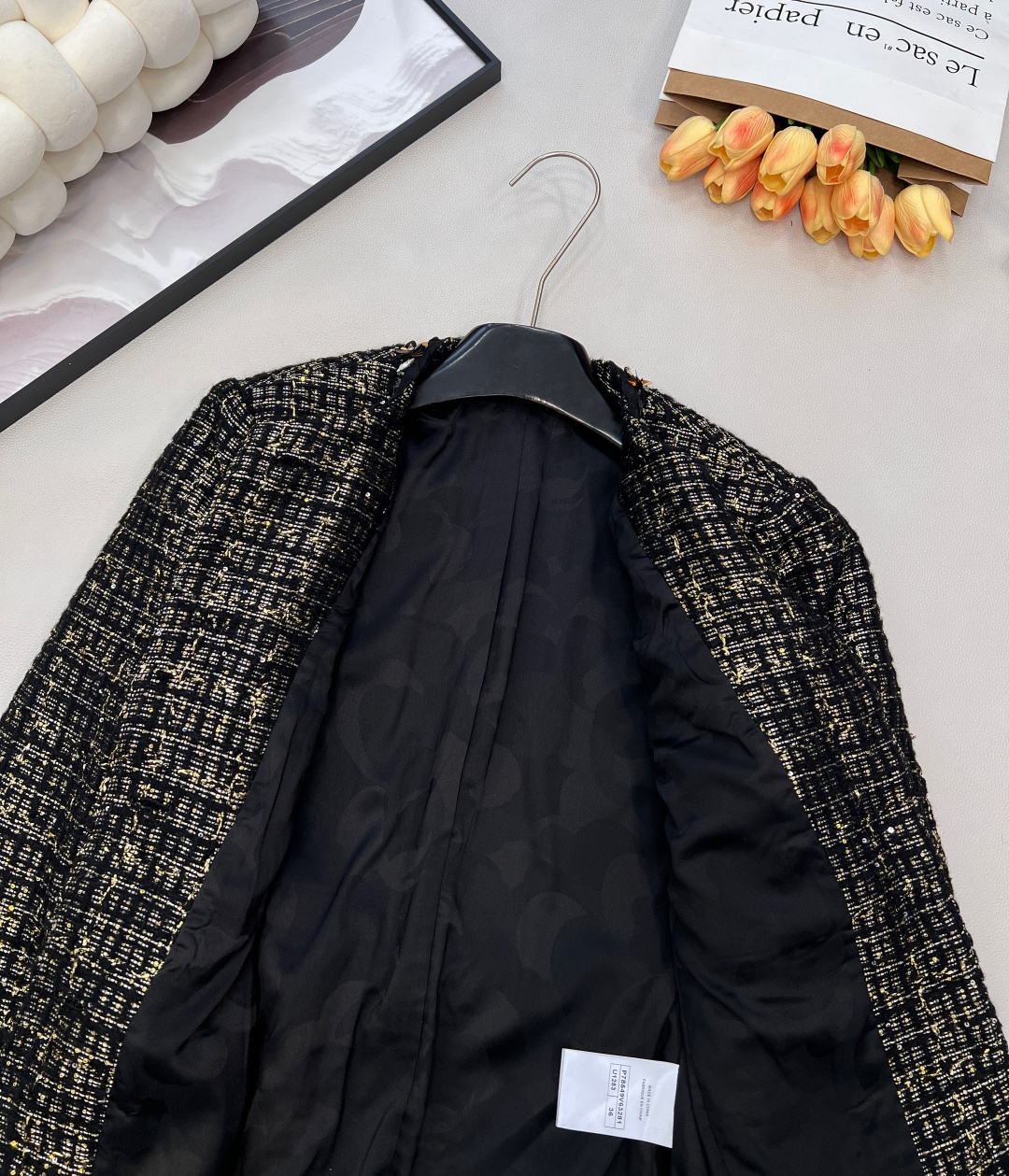 🆕Chanel2025新款圆领洋装钉珠亮片捆边外套定制YB进口粗纺羊毛呢材质 质感高级 品相十足 圆领洋