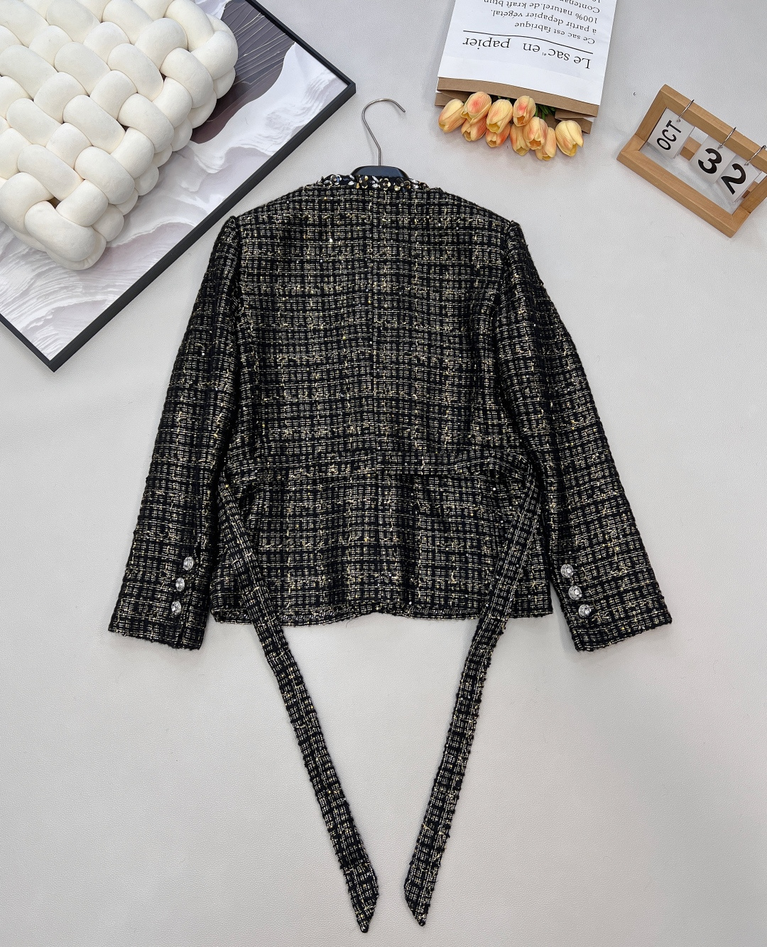 🆕Chanel2025新款圆领洋装钉珠亮片捆边外套定制YB进口粗纺羊毛呢材质 质感高级 品相十足 圆领洋