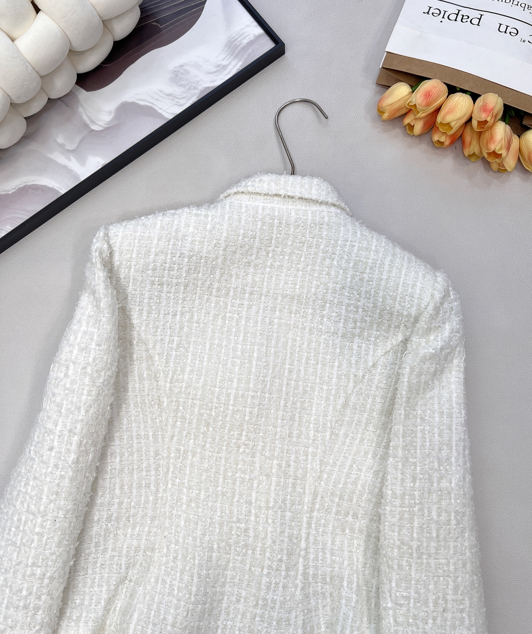 🆕BALMAIN秋冬新款金扣修身短款花呢夹克外套丨⚠独家高版出品！👏上身就是妥妥的韩剧财阀千金配色 低调