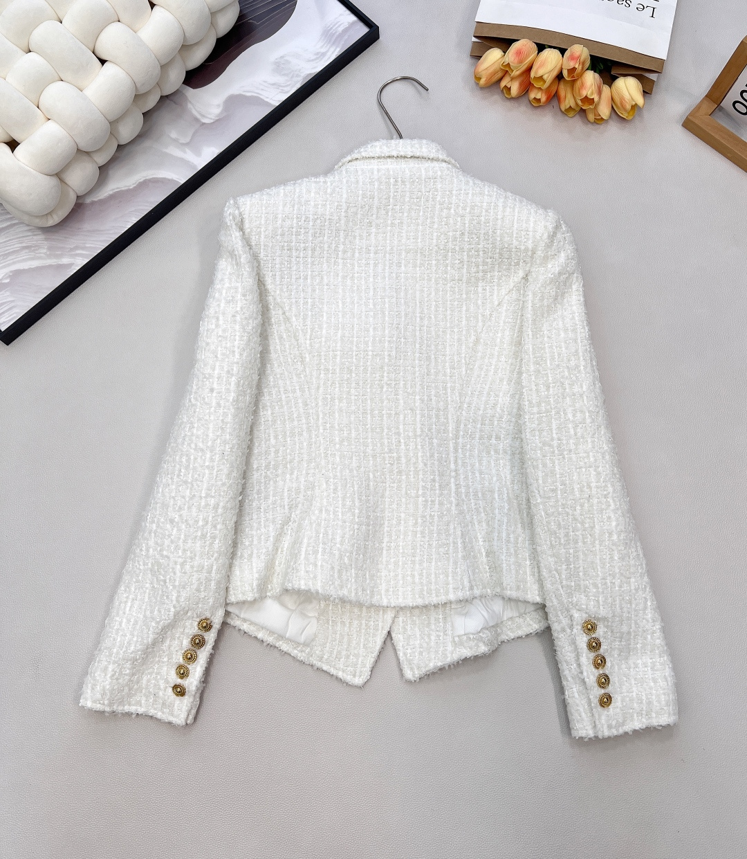 🆕BALMAIN秋冬新款金扣修身短款花呢夹克外套丨⚠独家高版出品！👏上身就是妥妥的韩剧财阀千金配色 低调