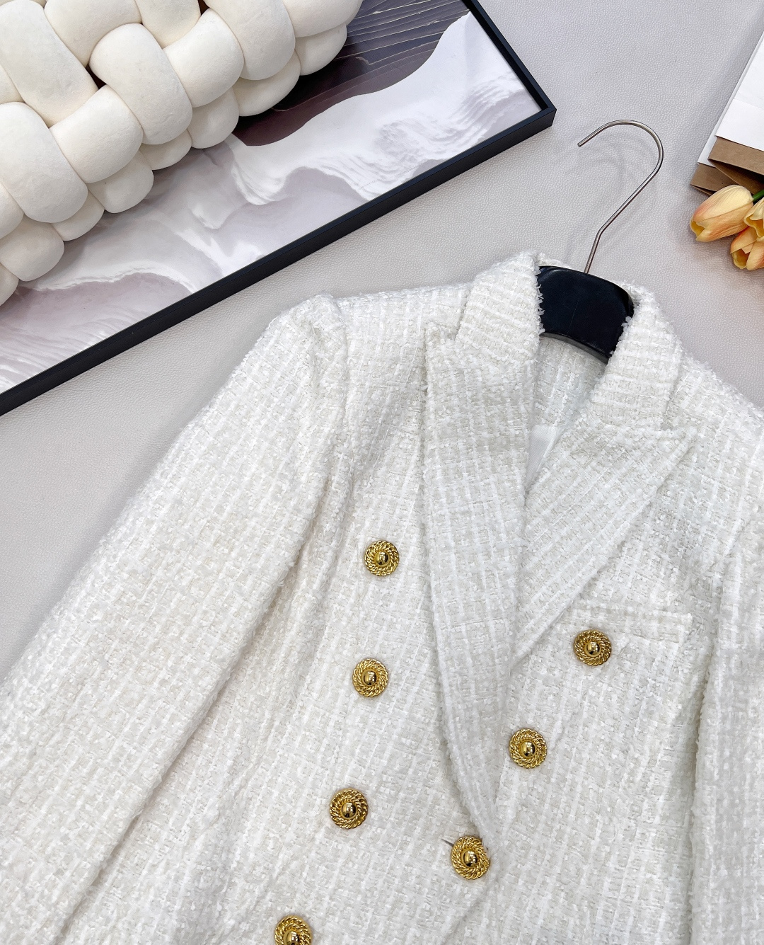 🆕BALMAIN秋冬新款金扣修身短款花呢夹克外套丨⚠独家高版出品！👏上身就是妥妥的韩剧财阀千金配色 低调