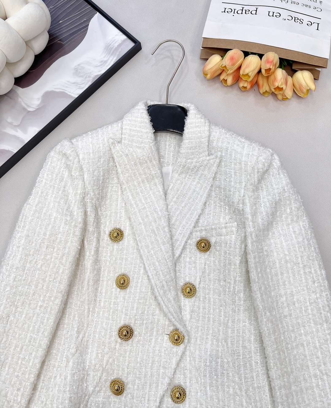 🆕BALMAIN秋冬新款金扣修身短款花呢夹克外套丨⚠独家高版出品！👏上身就是妥妥的韩剧财阀千金配色 低调