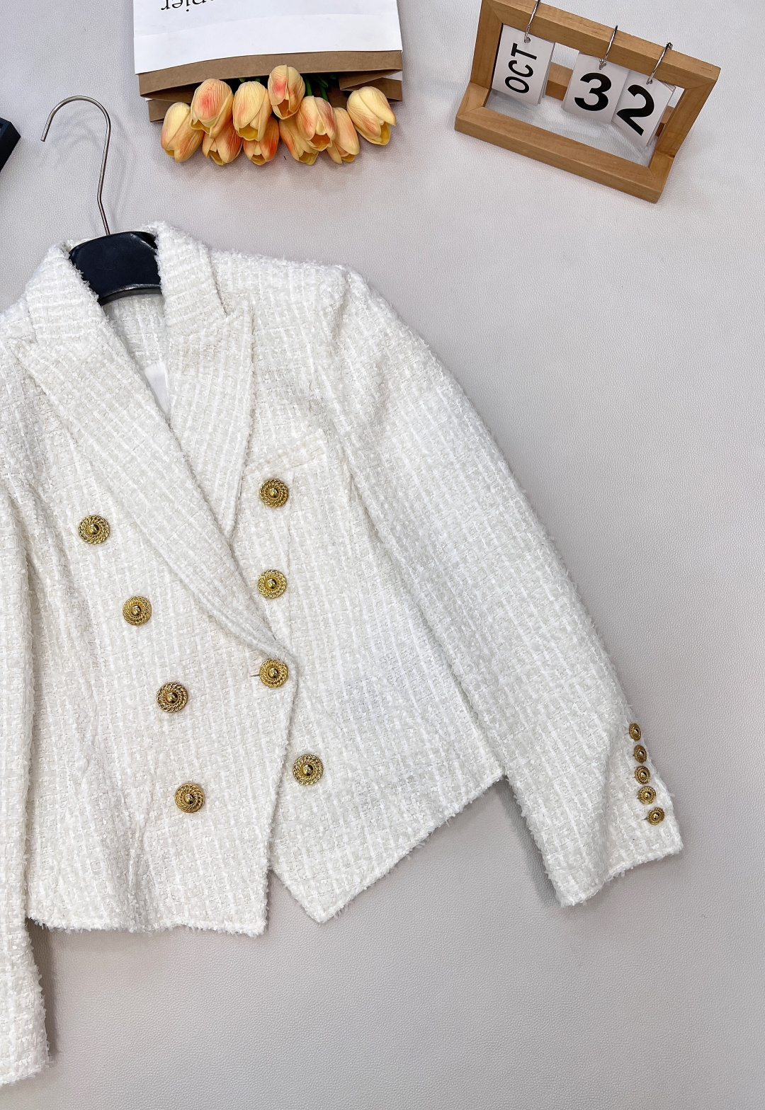 🆕BALMAIN秋冬新款金扣修身短款花呢夹克外套丨⚠独家高版出品！👏上身就是妥妥的韩剧财阀千金配色 低调