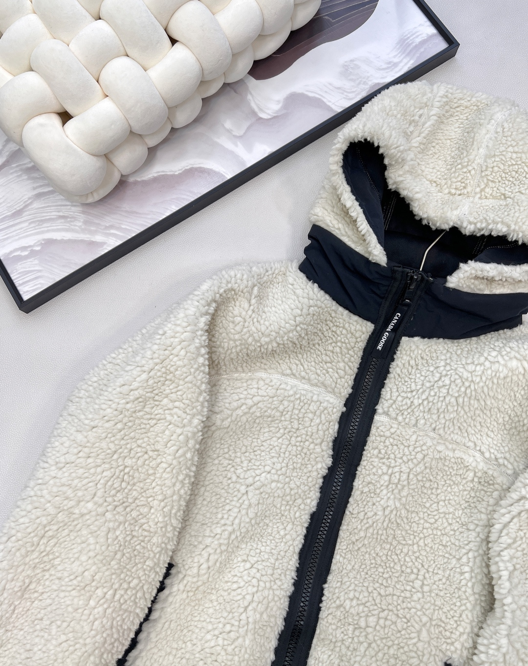 🆕 CANADA GOOSE 加拿大鹅 Simcoe拼接羊羔绒外套连帽毛羔又乖又萌 手臂定制刺绣章仔 既