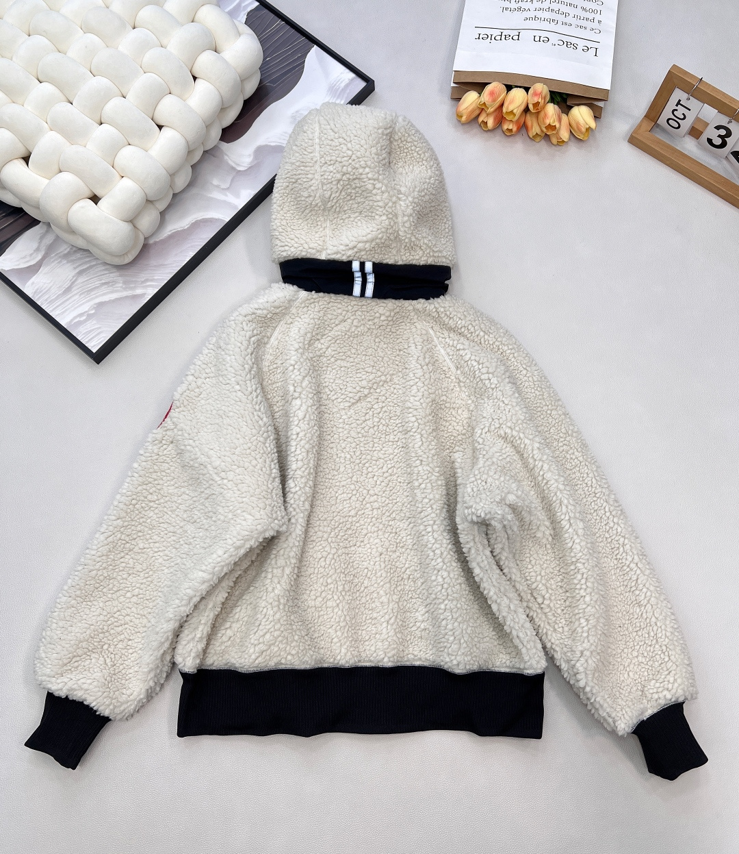 🆕 CANADA GOOSE 加拿大鹅 Simcoe拼接羊羔绒外套连帽毛羔又乖又萌 手臂定制刺绣章仔 既