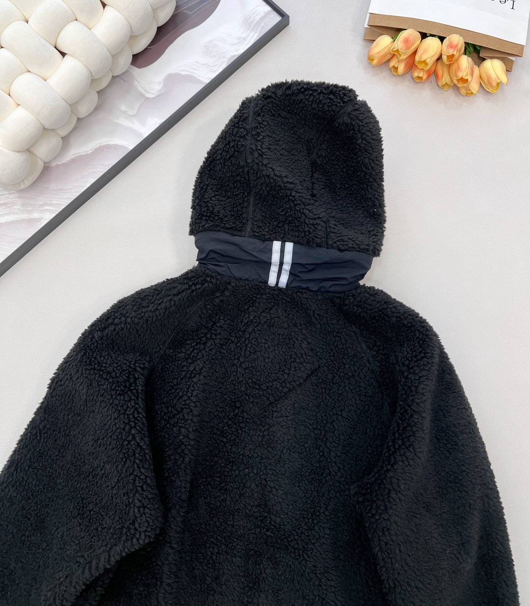 🆕 CANADA GOOSE 加拿大鹅 Simcoe拼接羊羔绒外套连帽毛羔又乖又萌 手臂定制刺绣章仔 既