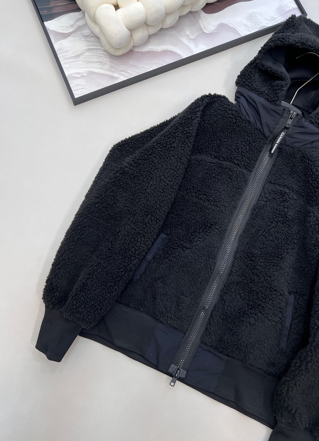 🆕 CANADA GOOSE 加拿大鹅 Simcoe拼接羊羔绒外套连帽毛羔又乖又萌 手臂定制刺绣章仔 既