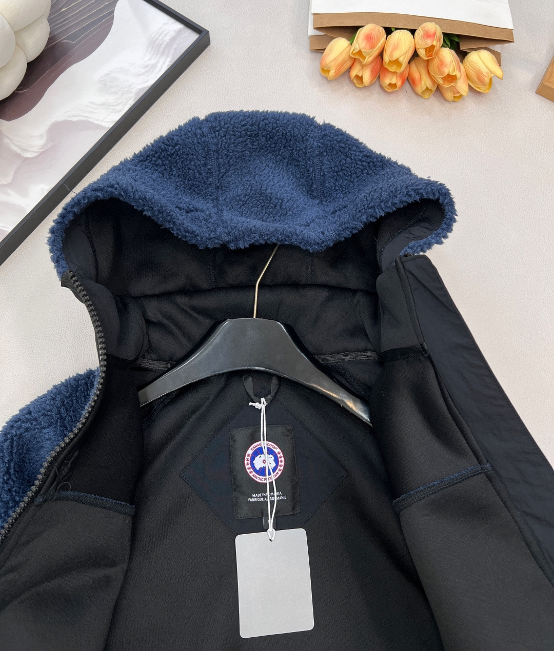 🆕 CANADA GOOSE 加拿大鹅 Simcoe拼接羊羔绒外套连帽毛羔又乖又萌 手臂定制刺绣章仔 既