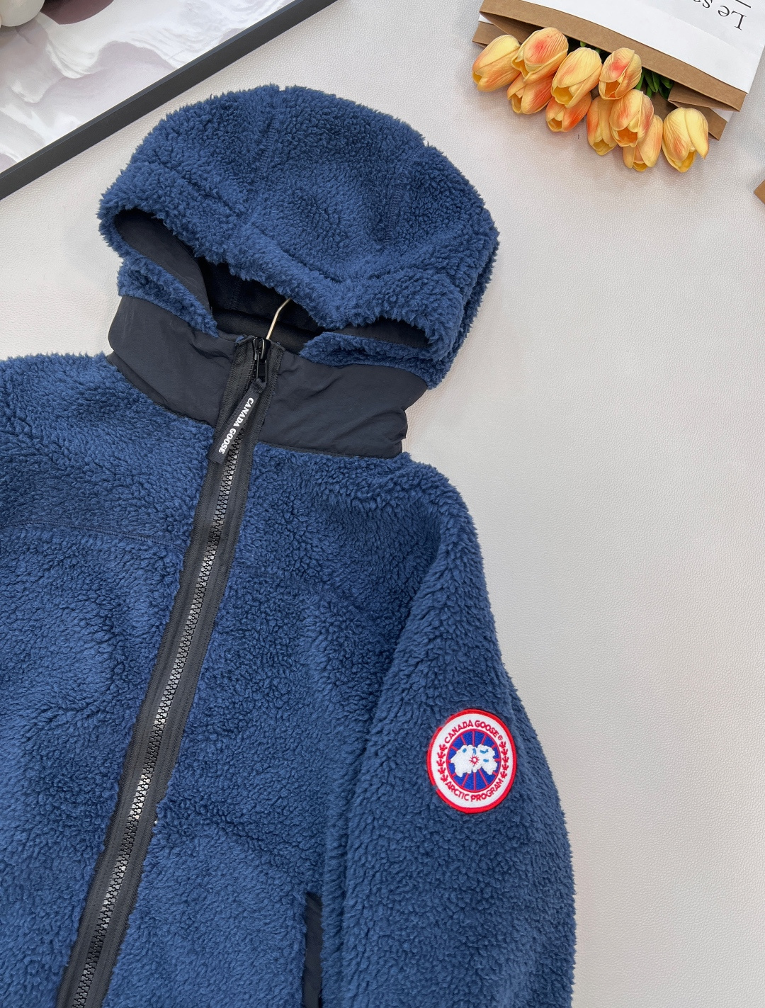 🆕 CANADA GOOSE 加拿大鹅 Simcoe拼接羊羔绒外套连帽毛羔又乖又萌 手臂定制刺绣章仔 既