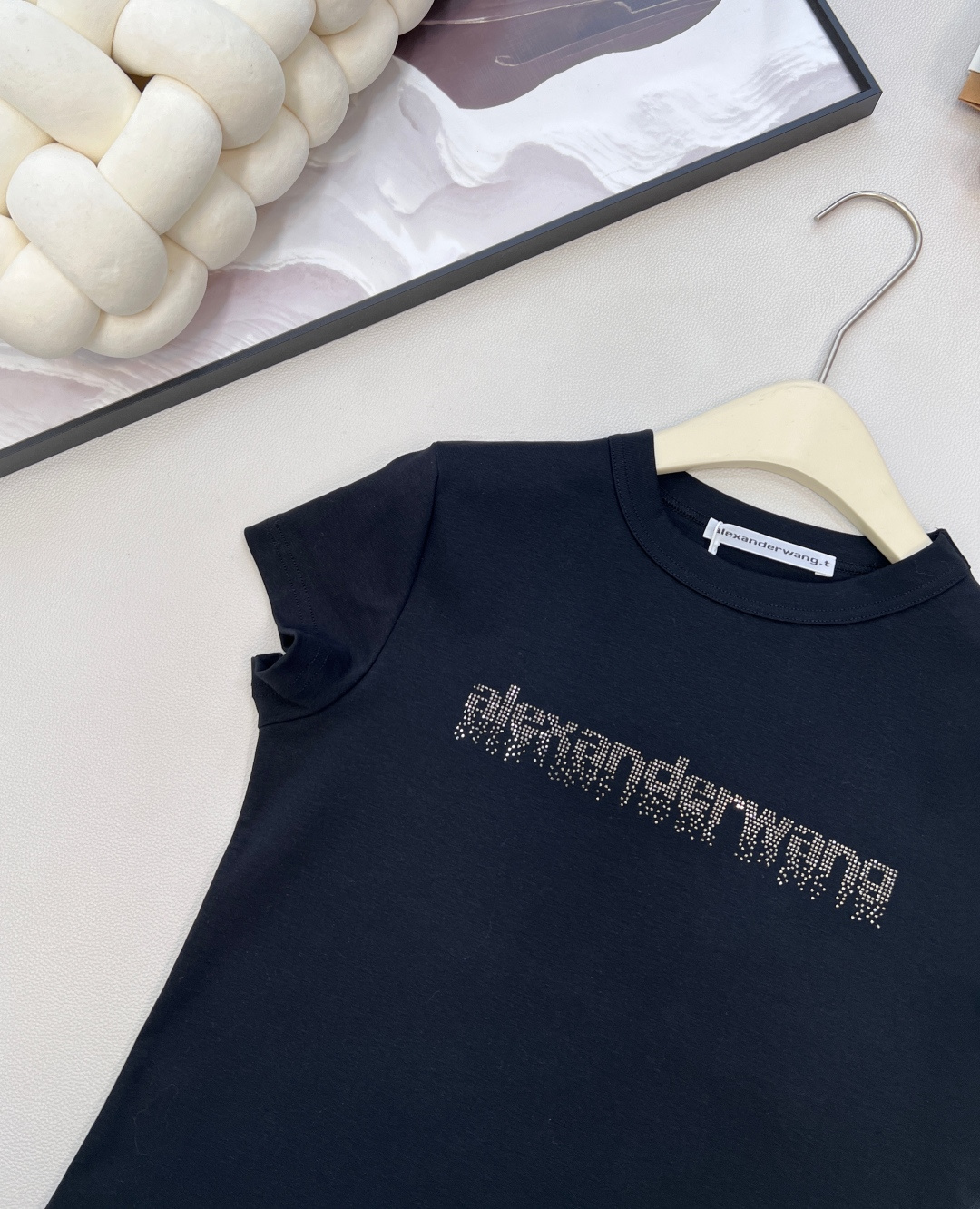 🆕Alexander Wang26SS春夏新款字母烫钻弹力休闲潮流短袖T恤▪️高品质弹力软糯面料，弹力很