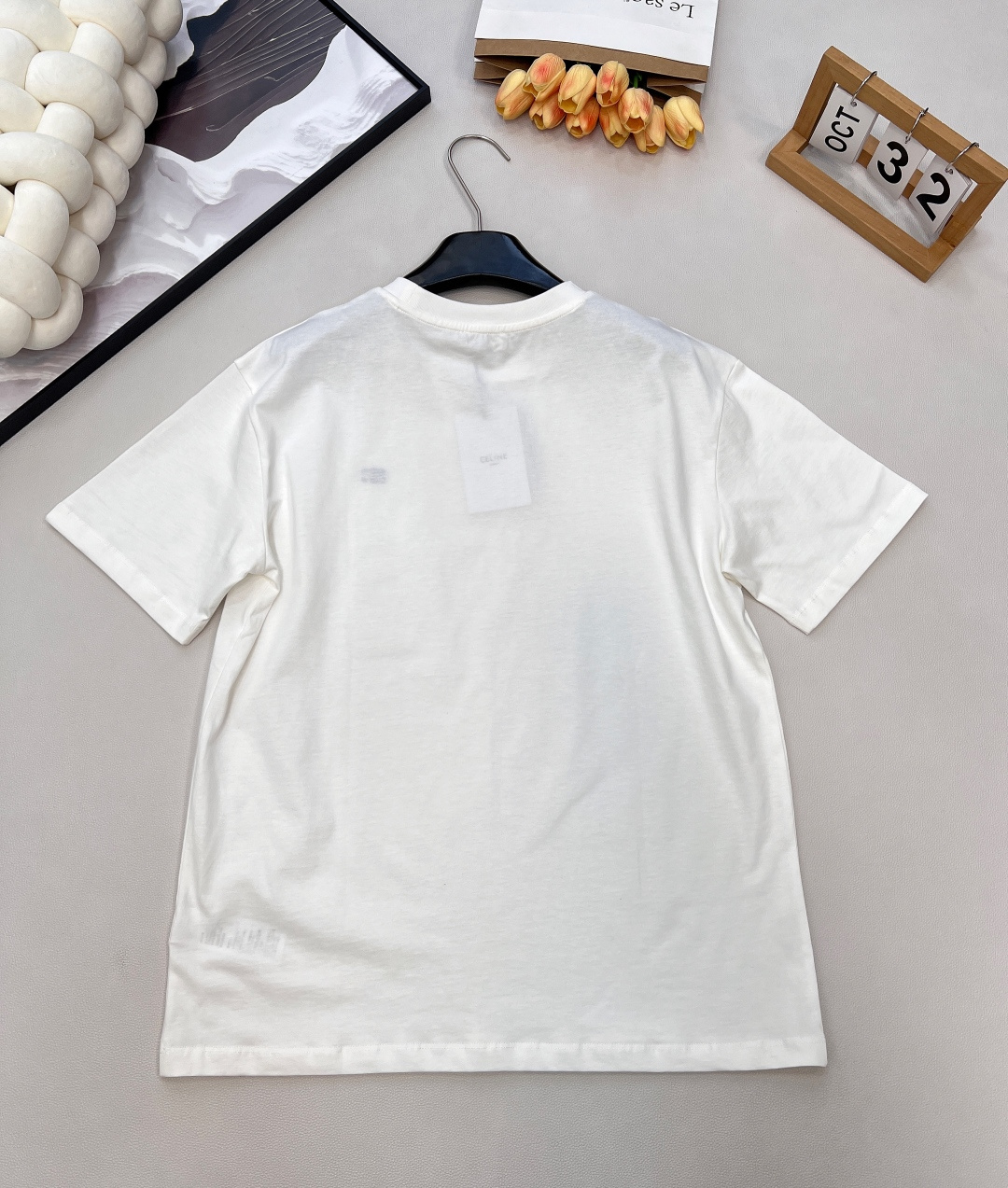 🆕CELINE26春夏新款CE凯旋门刺绣经典休闲宽松短袖T恤 超多明星同款！▪️定制YB原生全棉材质，透