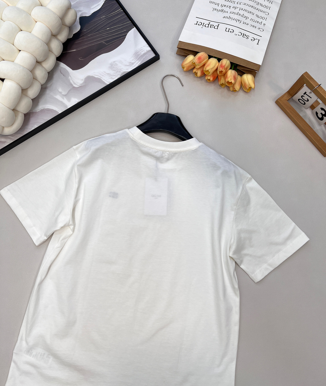🆕CELINE26春夏新款CE凯旋门刺绣经典休闲宽松短袖T恤 超多明星同款！▪️定制YB原生全棉材质，透