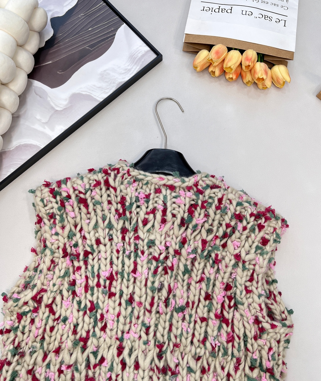 🆕Chanel25Fw秋冬新款复古粗针三粒扣背心马甲丨⚠独家高版出品！以米调为底，糅合绯红、柔粉、浅绿等