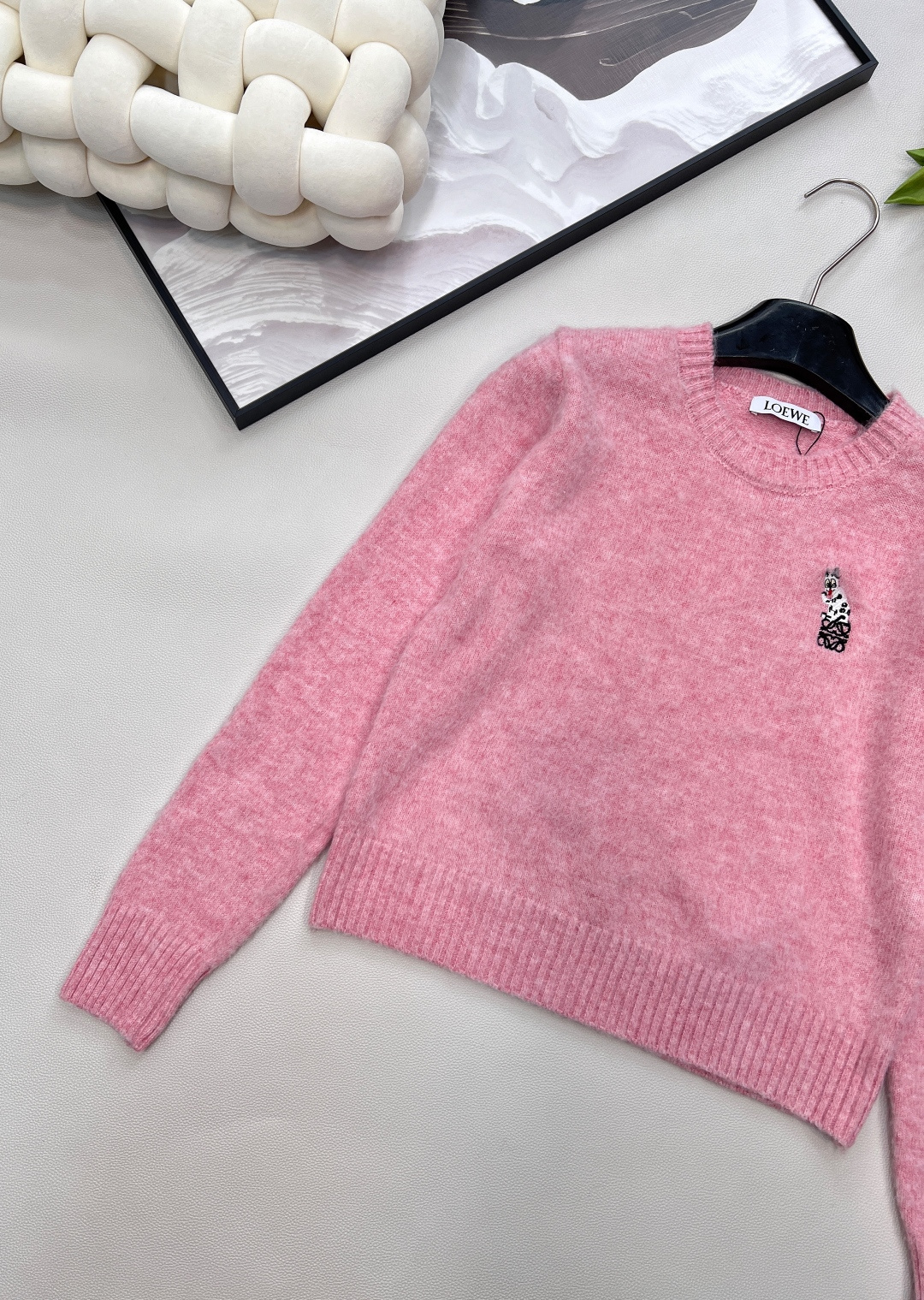 🆕Loewe2025新款刺绣机器猫针织毛，Loew✖️Louis wain联名系列#定制YB羊毛纱线织造