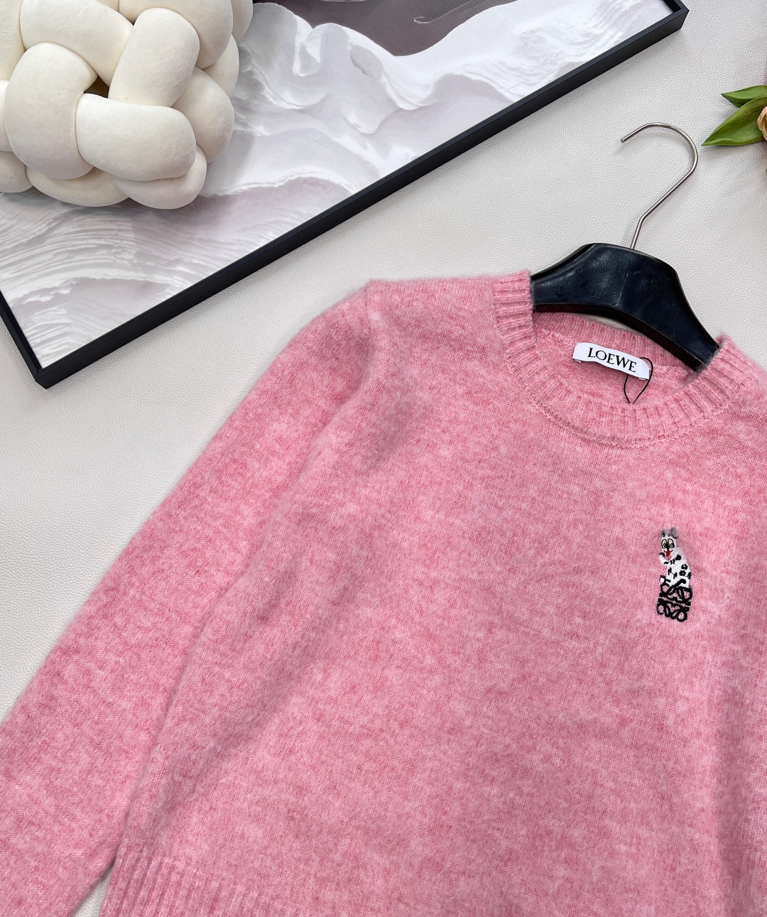 🆕Loewe2025新款刺绣机器猫针织毛，Loew✖️Louis wain联名系列#定制YB羊毛纱线织造