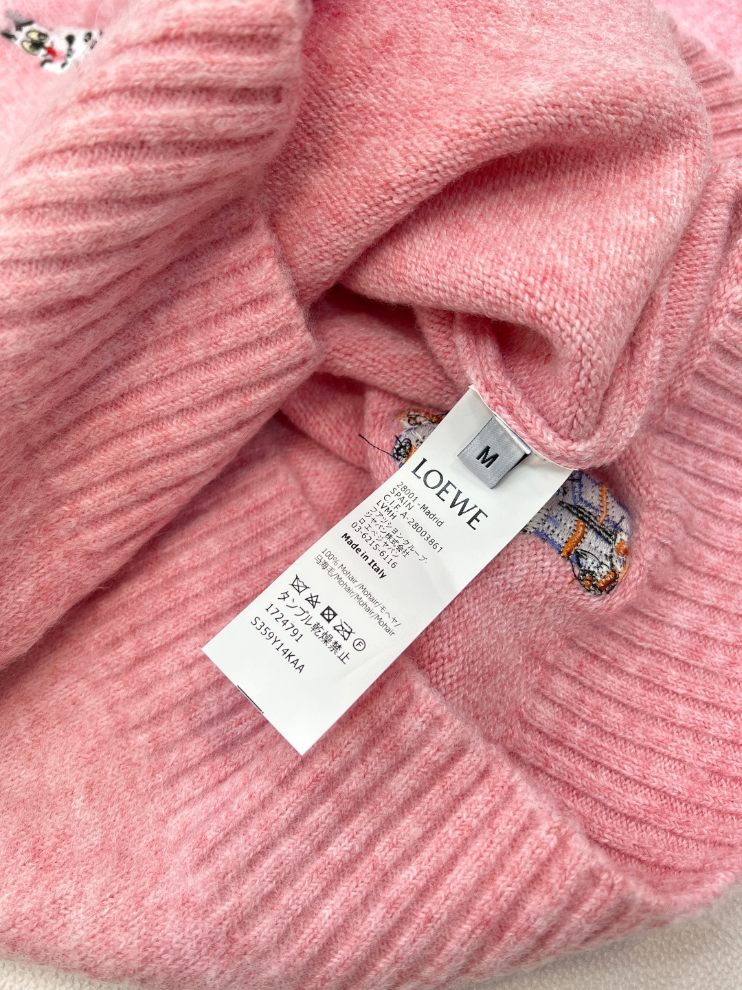 🆕Loewe2025新款刺绣机器猫针织毛，Loew✖️Louis wain联名系列#定制YB羊毛纱线织造