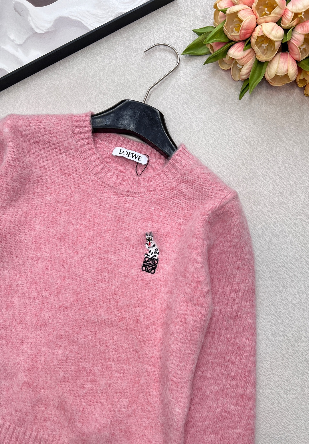 🆕Loewe2025新款刺绣机器猫针织毛，Loew✖️Louis wain联名系列#定制YB羊毛纱线织造