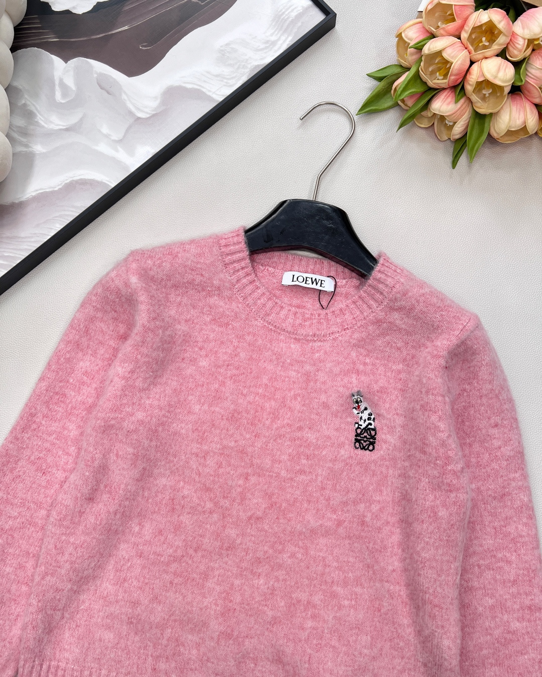 🆕Loewe2025新款刺绣机器猫针织毛，Loew✖️Louis wain联名系列#定制YB羊毛纱线织造