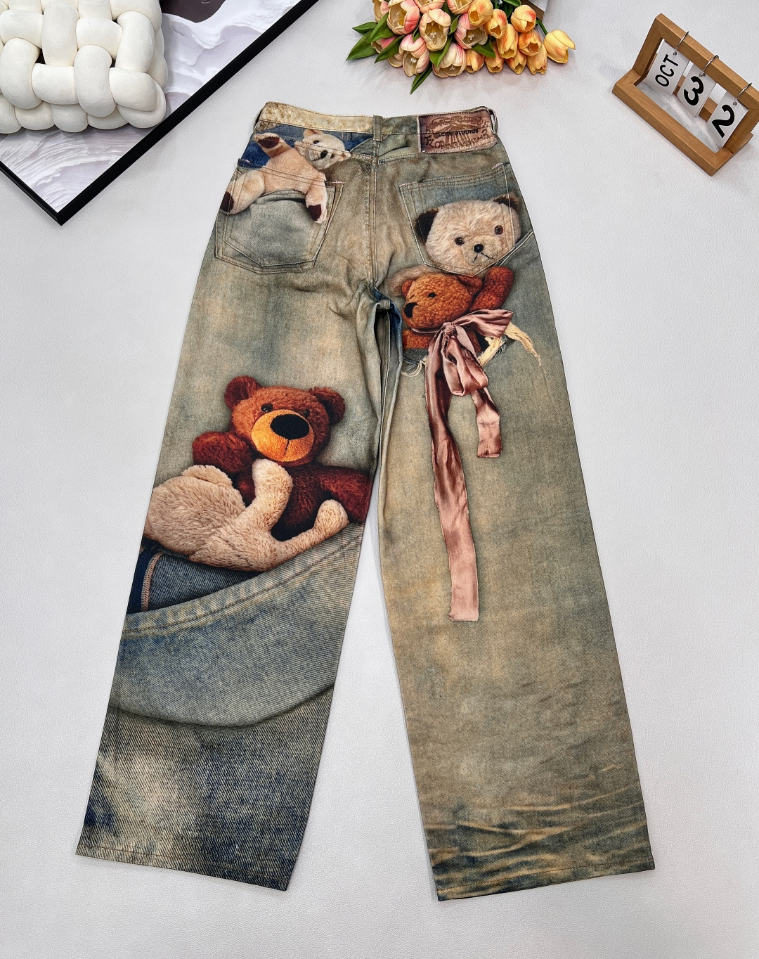 🆕2025秋冬新款Acne Studio*3D打印3D泰迪熊牛仔长裤 ，AC年度裤王上身，1981的版型