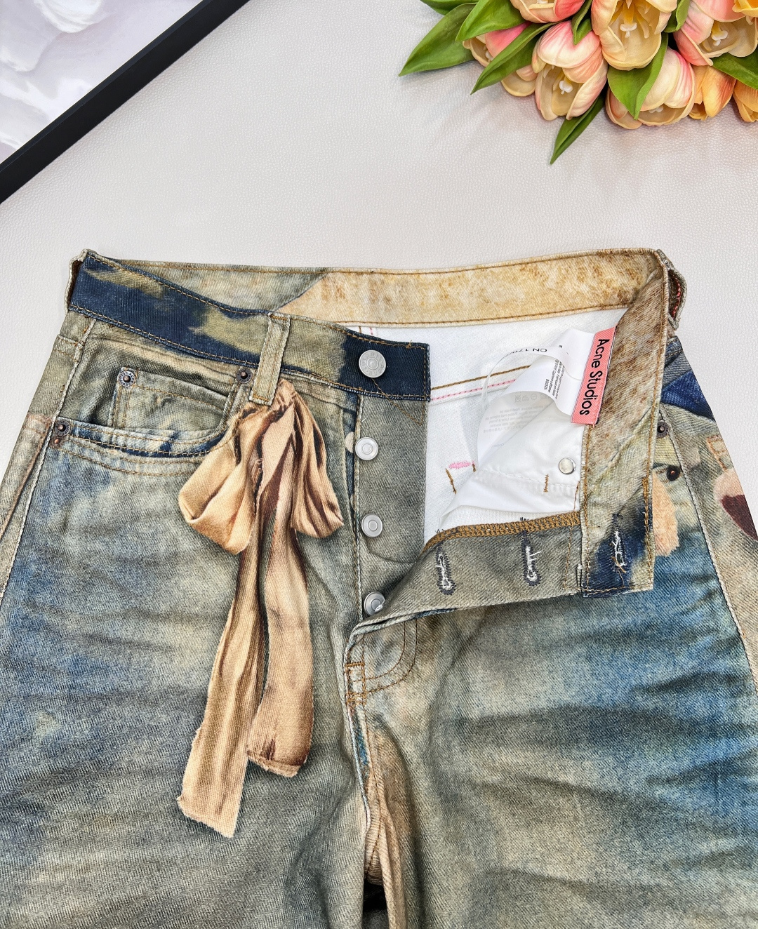 🆕2025秋冬新款Acne Studio*3D打印3D泰迪熊牛仔长裤 ，AC年度裤王上身，1981的版型