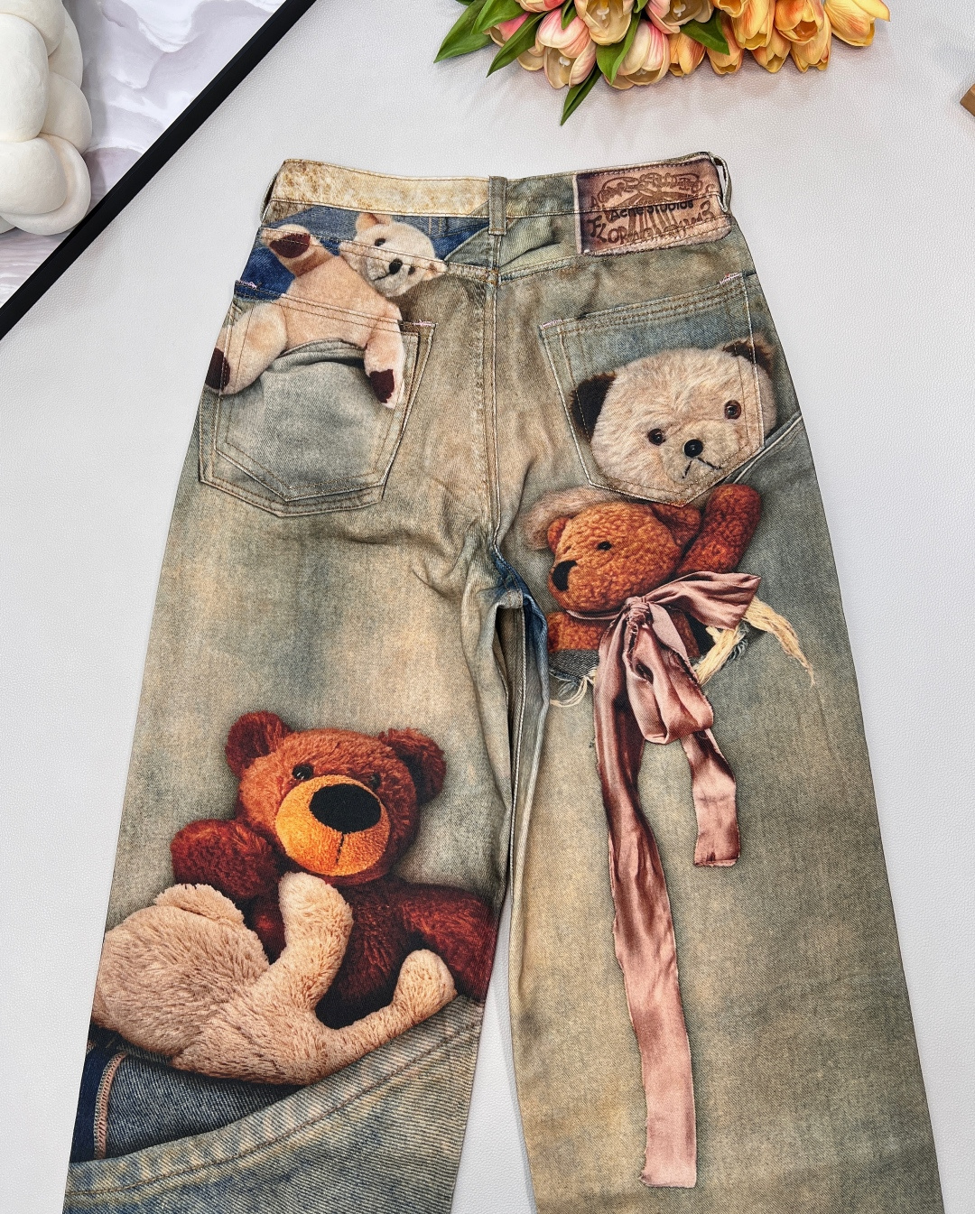 🆕2025秋冬新款Acne Studio*3D打印3D泰迪熊牛仔长裤 ，AC年度裤王上身，1981的版型