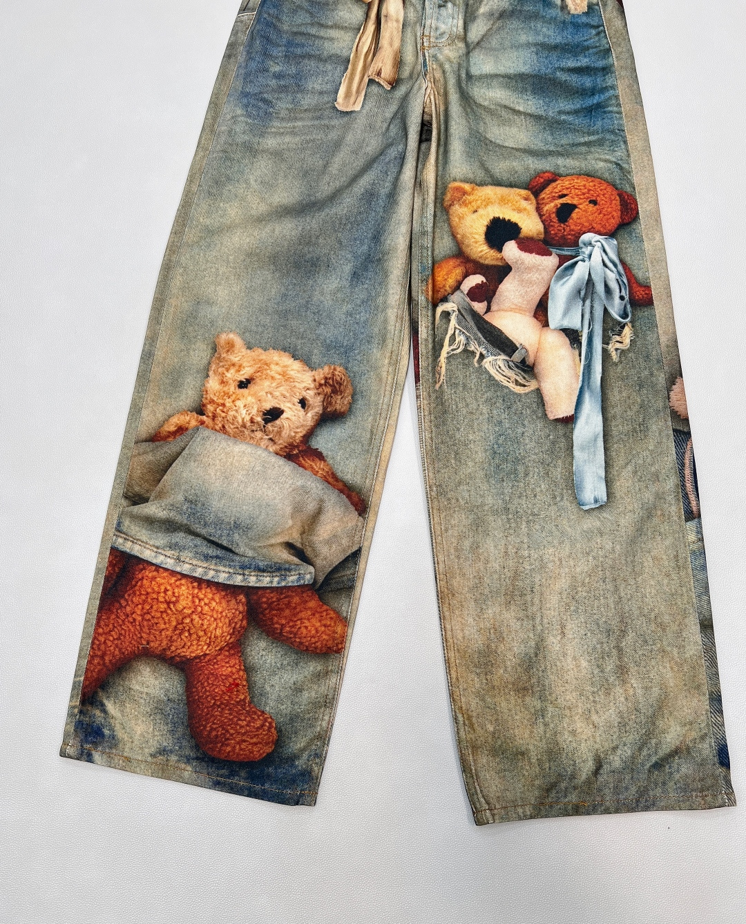 🆕2025秋冬新款Acne Studio*3D打印3D泰迪熊牛仔长裤 ，AC年度裤王上身，1981的版型