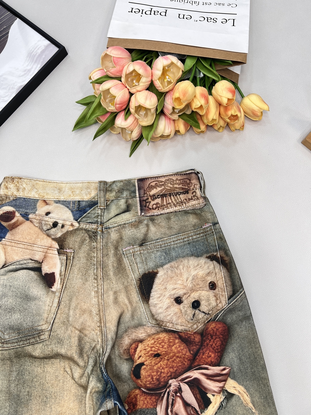 🆕2025秋冬新款Acne Studio*3D打印3D泰迪熊牛仔长裤 ，AC年度裤王上身，1981的版型