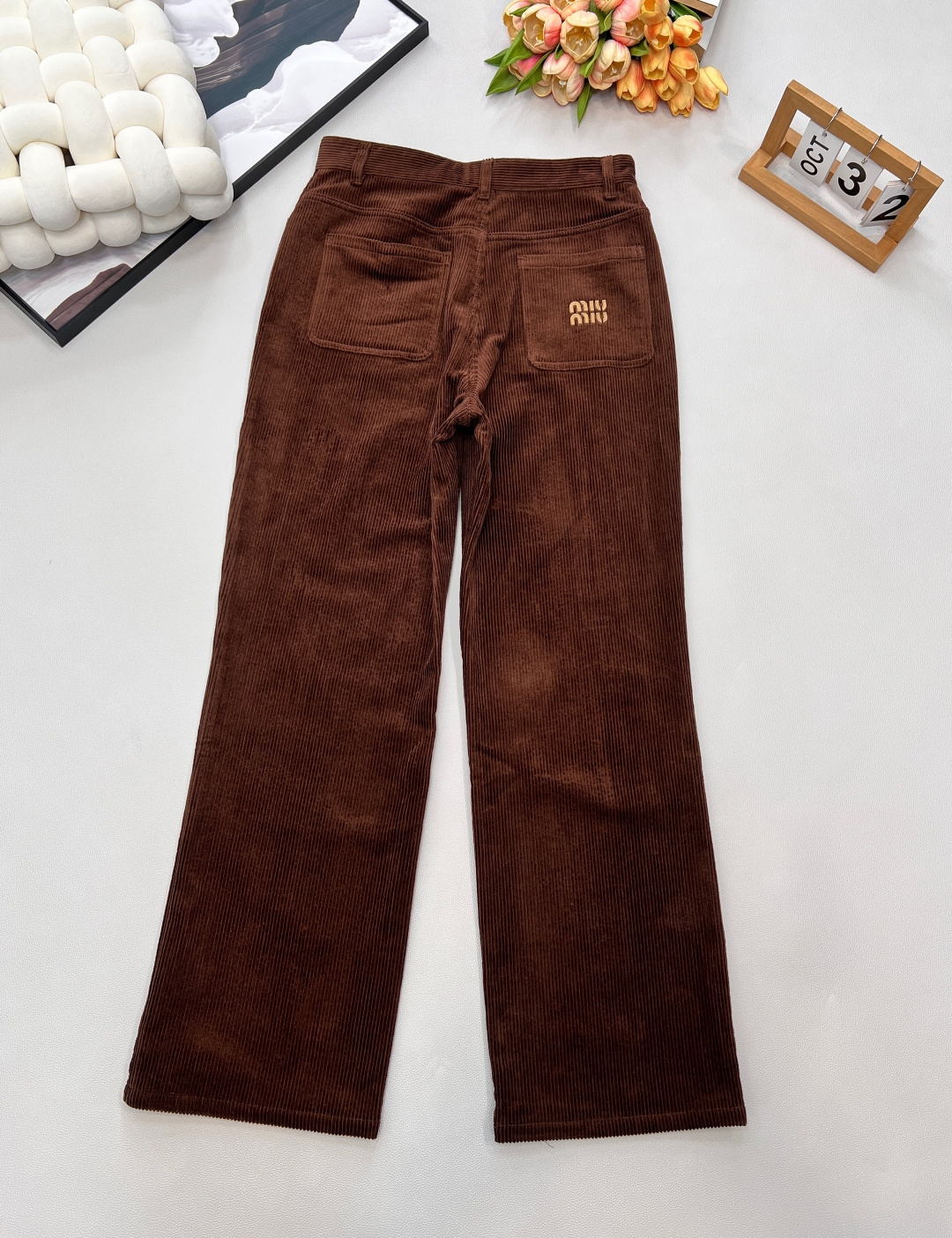 🆕MiuMiu25Fw秋冬新款复古焦糖棕灯芯绒直筒长裤丨⚠独家yb开发！高版出品！软糯灯芯绒自带温暖滤镜