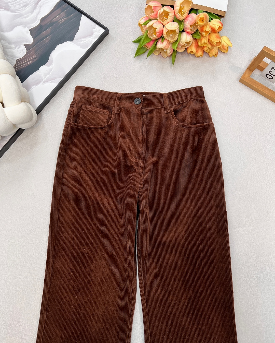 🆕MiuMiu25Fw秋冬新款复古焦糖棕灯芯绒直筒长裤丨⚠独家yb开发！高版出品！软糯灯芯绒自带温暖滤镜