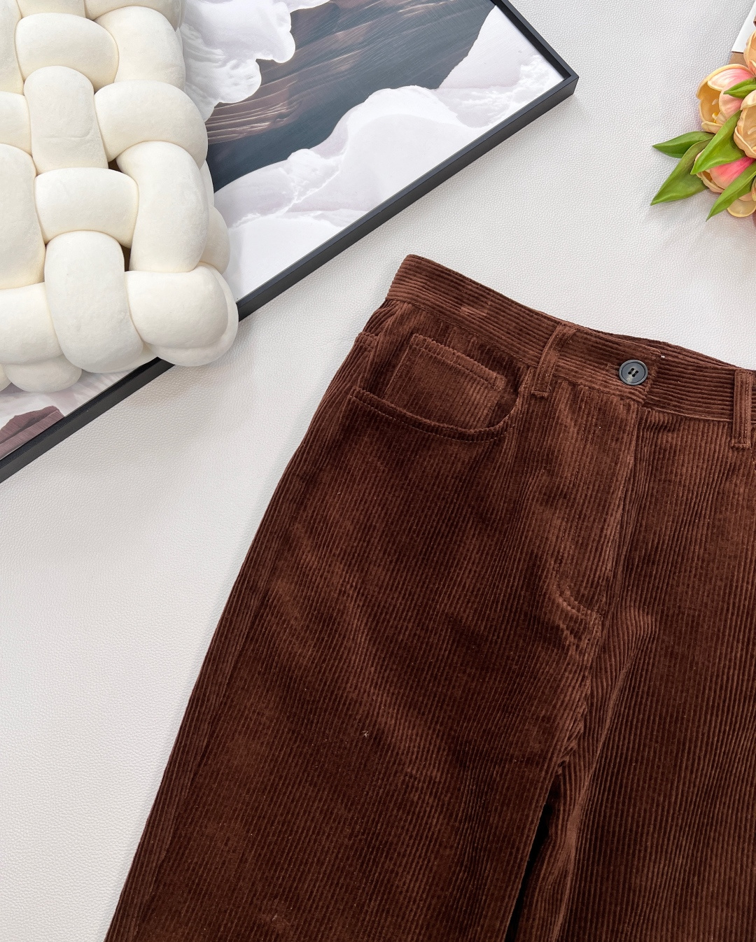 🆕MiuMiu25Fw秋冬新款复古焦糖棕灯芯绒直筒长裤丨⚠独家yb开发！高版出品！软糯灯芯绒自带温暖滤镜