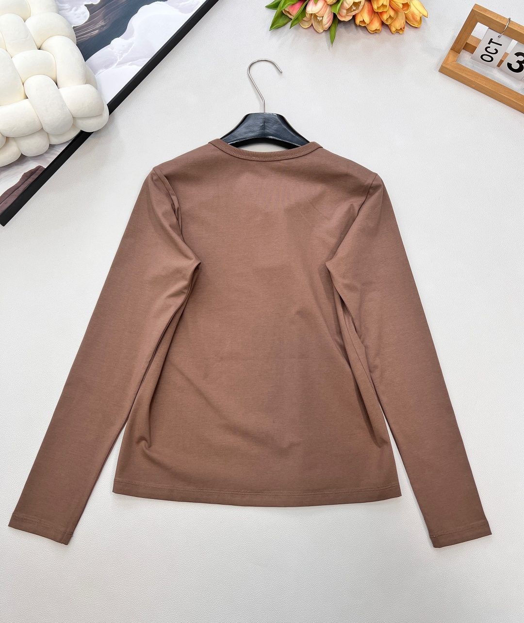 🆕Celine2025新款圆领刺绣全棉长袖T恤，定制YB原生全棉材质，德国进口机器打造，超密度处理，质感