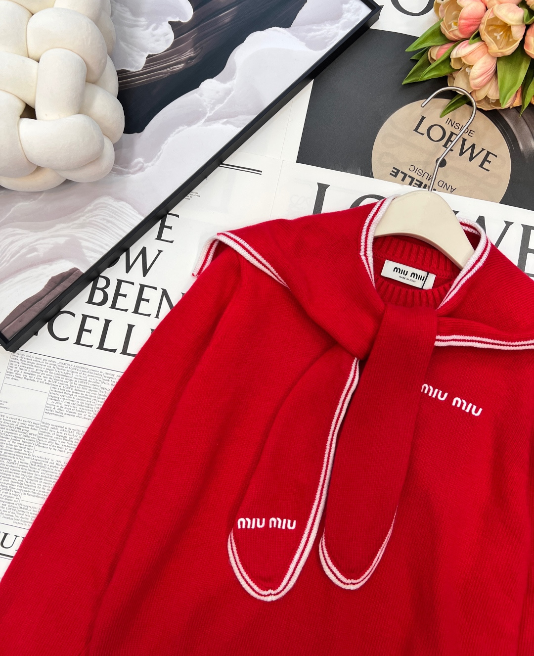 🆕Miu Miu 25新款字母刺绣海军领针织衫，把“少女贵气感”穿在身上。 海军领+短款修身=秋冬的甜酷