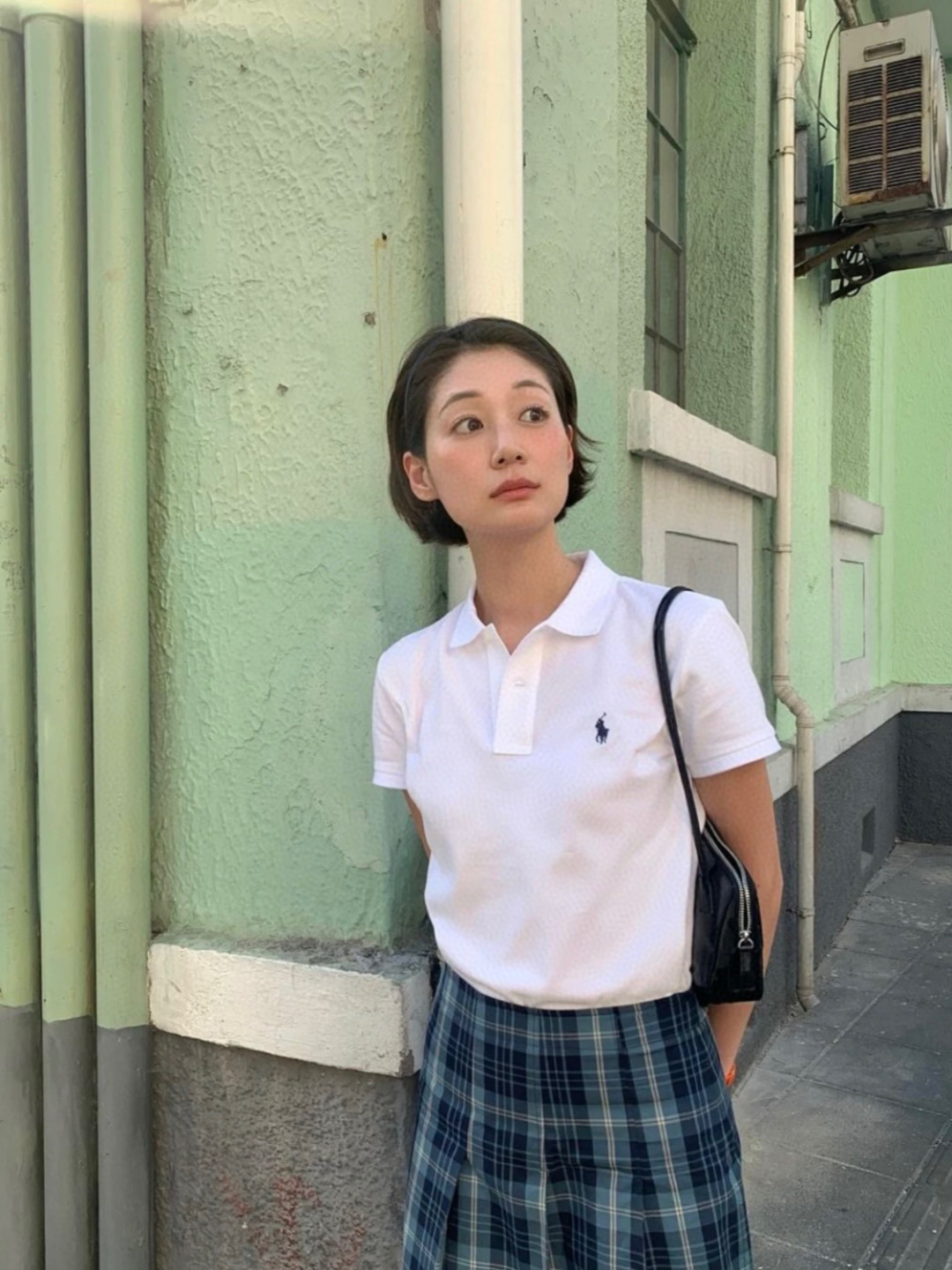 NO:658414,Jung Soo Jung's same style RL two button POLO short sleeves, T-shirt, alexander wang19860909郑秀晶同款RL二粒扣POLO短袖,,T-shirt,alexander wang,Women's clothing